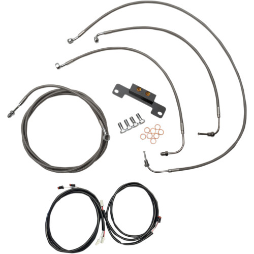 La Choppers Complete Plug-And-Play Cable Kit - 12" - 14" Handlebars - '17-'19 Touring - Stainless La-8055Kt3-13 La Choppers Complete Plug-And-Play Cable Kit - 12" - 14" Handlebars - '17-'19 Touring - Stainless La-8055Kt3-13