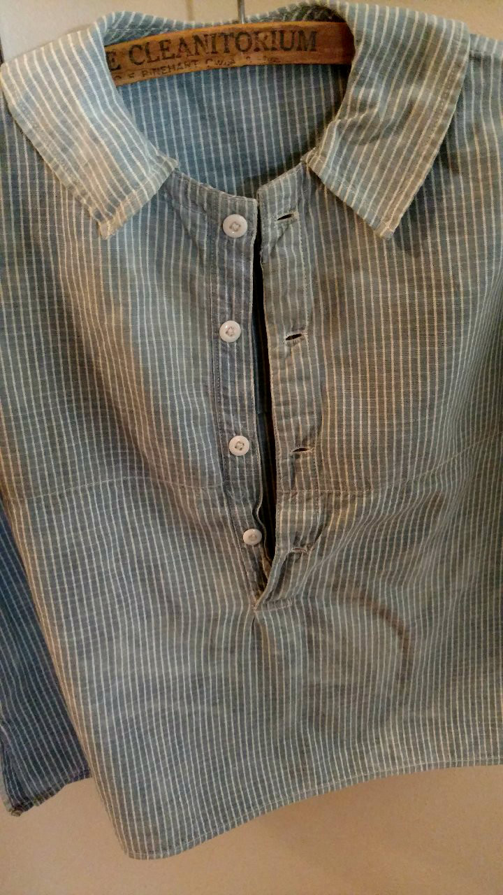 Child Homespun Blue Stripe Shirt 19th Century Primitive Well Worn - The ...