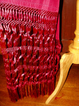 Antique Edwardian 1920 Fuchsia Rayon Silk Fringe Shawl Wrap