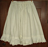 Victorian Edwardian Girl White Cotton Petticoat Swiss Embroidery Trim