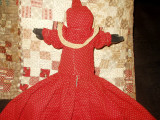 Old Victorian 1900 Rag Cloth Topsy Turvy Doll Red Blue Calico Dress