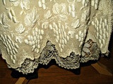 Antique Edwardian 1920s Ivory Silk Crepe Chiffon Embroidery Bobbin Lace Wedding  Dress 