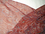Vintage 1940 1950 Sheer Cotton Voile Tulip Motif Unused Dress Fabric