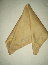 Vintage 1920 1930 Pongee Raw Silk Drawnwork Colored Thread Handkerchief Hankie