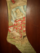 Antique Victorian Lithograph Merry Christmas Stocking Santa Sleigh Baby Scenes 