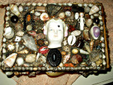 Sailor Seashell Trinket Box Victorian Folk Art Shells Mementos Embellished