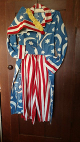 Early 1900's 1920 Patriotic Uncle Sam Costume Stars Coattails Americana