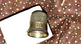 19th Century Child Thimble Antique Brass Silver Metal Sewing