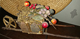 Vintage 1920 German Twig Putz Wheelbarrow Easter Holiday 