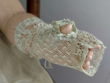Civil War Child Mitts Hand Knotted Knit Mesh 1860s Fingerless Gloves