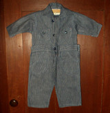 Vintage 1950s Child Demin Coveralls Blue Stripe Happy Jack Label