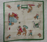 Handkerchief Vintage Children Hankie Goldilocks Bears 1930s 1940s 