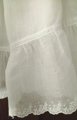 Baby Doll Dress Edwardian 1920 Batiste Ruffle Hem Ribbon Drawstring