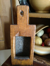 SOLD   Americana Antique 1800s Hand Made Wood Punch Tin Grater