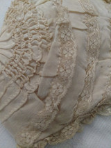 1920s Silk Lace Baby Bonnet Padded Lining Children Vintage 