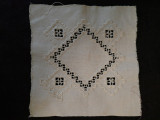 Vintage Hardanger Embroidery  Needlework Square Unfinished Edge