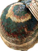 Vintage 1920s Pheasant Hat Millinery Colorful Feathers Silk Lining