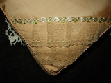 Vintage 1920s  Bed Boudoir Rayon Fabric Box Pillow  Lace Trim