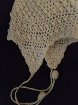 1920s Child Wool Bonnet Vintage Baby Hand Knit  Off White
