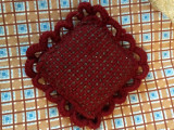 Antique Woven Loom Wool Pincushion Crochet Edging Sewing Tool