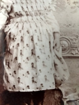 Victorian Photo Cabinet Card Girl Kate Greenaway Fabric Dress 1890 Child