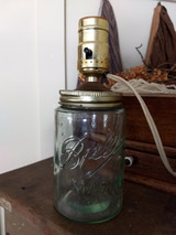 Old Fruit Jar Ball Mason Pint With Metal Canning Lid Lamp Adapter 1900 1910
