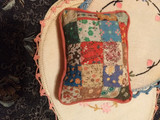 1930 Patchwork Sewing Pincushion Vintage Calico Print Fabric Quilted Quilting