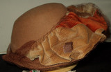 Mid 1950s Vintage Brown And Rust Felt Brim Hat