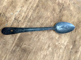 Antique 1900 Tin Metal Mixing Serving Spoon Embossed Handle