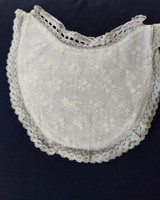 1900s Antique Doll Collar Bib Lace Whitework Embroidery Fabric