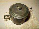 Antique 1800 Victorian Embossed Tin Covered Sugar Bowl Child's Toy