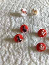 Children Vintage Glass Animal Buttons Sewing Crafts Mixed Lot 9