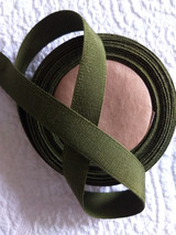 Vintage Rayon Ribbon On Reel Olive Green 1930s Millinery Sewing Crafts