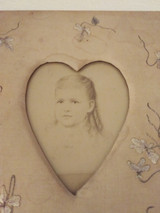 Victorian Society Silk Picture Frame Embroidery Heart Photo Girl