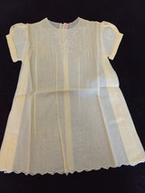 1940's Vintage Philippines Embroidery Baby Dress Yellow Infant