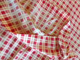 Vintage Mattress Tick Cover Red White Plaid Cotton Check 1900s