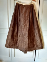  Victorian Brown Silk Petticoat Fancy Hand Quilted Chevon Design 19th C Civil War Era