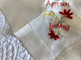 1920s  Silk Ireland Irish Souvenir Hanky Handkerchief Embroidery