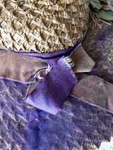 Brim Straw Hat Edwardian WW1 Veil Silk Ribbon Fabric Flowers