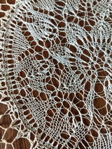 Hand Knitted Doily Round Table Mat  Linens Antique 1900s