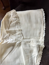 1800s Woman White Cotton Sunbonnet Long Apron Eyelet Trim China Buttons