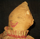 Old Original Victorian Country Primitive Cloth Clown Rag Doll