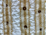 5 Gold Beadwork Tulle Net Pieces Vintage Dainty Trim Bead Embellishment Costuming Sewing