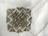 Vintage Luncheon Tablecloth Embroidery Reticella Cutwork Needlework