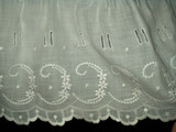 Antique Victorian Edwardian White Cotton  Embroidery Ruffle Petticoat