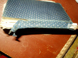  Blue Calico Cloth Covered School Book dated 1921 Country Primitive 