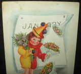 Antique Victorian 1900's New Year Greeting Die Cut Postcard A Howling Sucess