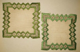 2 Antique Victorian 1890s Silk Gold Metallic Thread Embroidery Doily