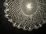 Sweet Antique 1900s  Finely Hand Knotted Ecru Table Doily