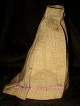 Antique Victorian 1860 Bustle Back Handstitched Linen Doll Skirt